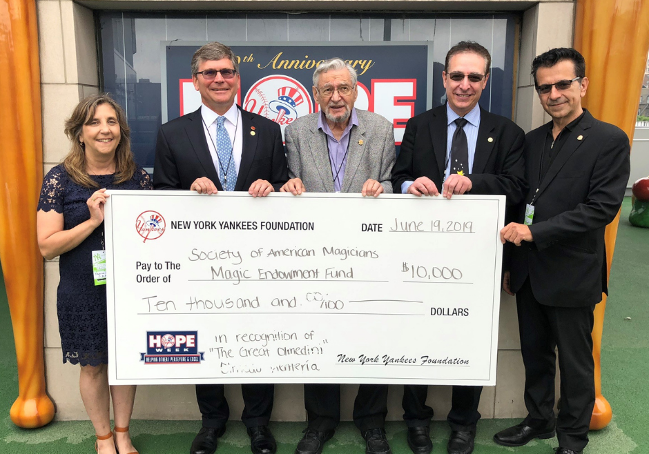 NY-Yankees-for-Magic-Education accepting check donation